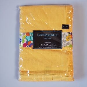 🌞 NEW Cynthia Rowley Yellow-Orange Tablecloth 60x108"